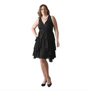 Lane Bryant Chiffon Ruffled Tiered Party Dress women's sz 20
